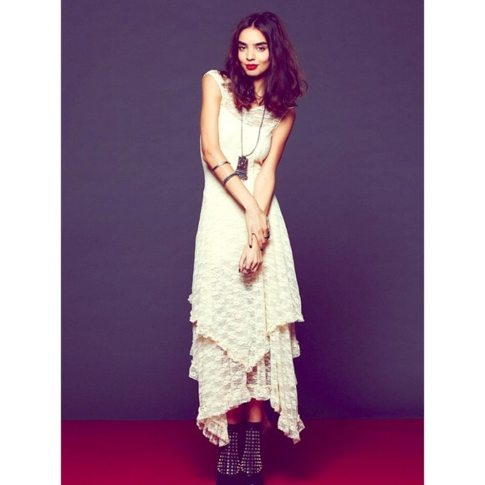 💫Free People💫 French Courtship Lace Slip Ivory